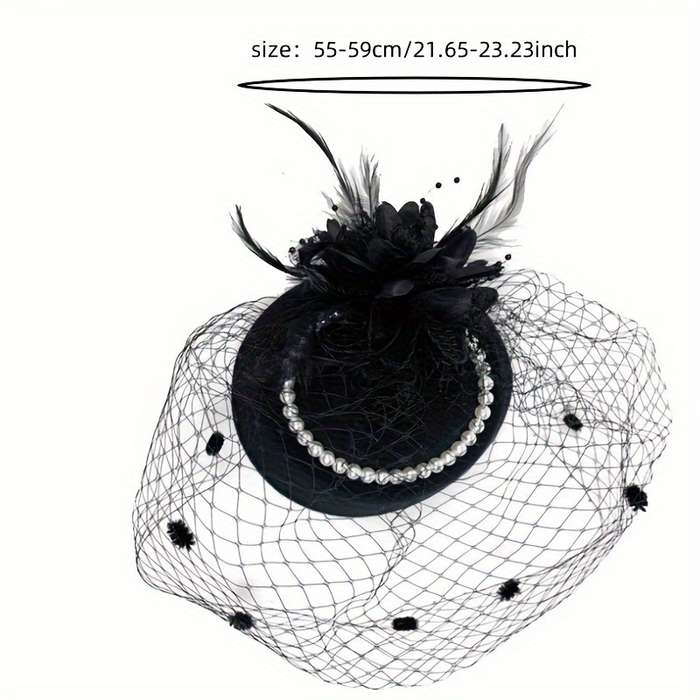 1pc Top Hat Bride Net Hat Cheongsam Accessories Elegant Style Small Top Hat Girl Show Evening Dress
