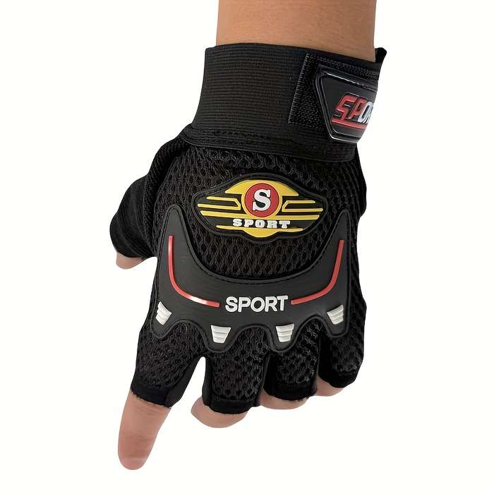 1 Pair Black Outdoor Sports Gloves