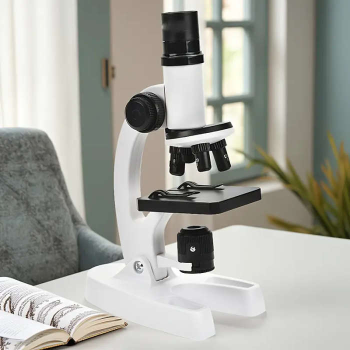 Microscope with 300-1200X Magnification, HD Optical System & Adjustable Color Filters, Smartphone Co