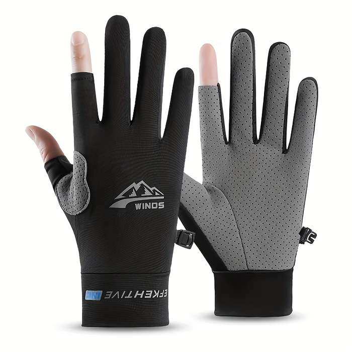 1 Pair Black L Summer Gloves