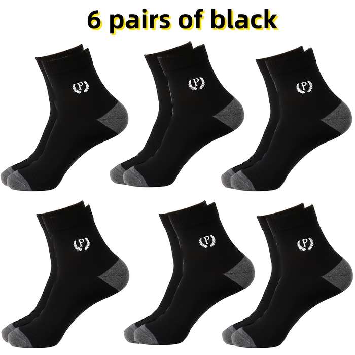 6 Pairs Of Mixed Colors One Size High Elastic Socks