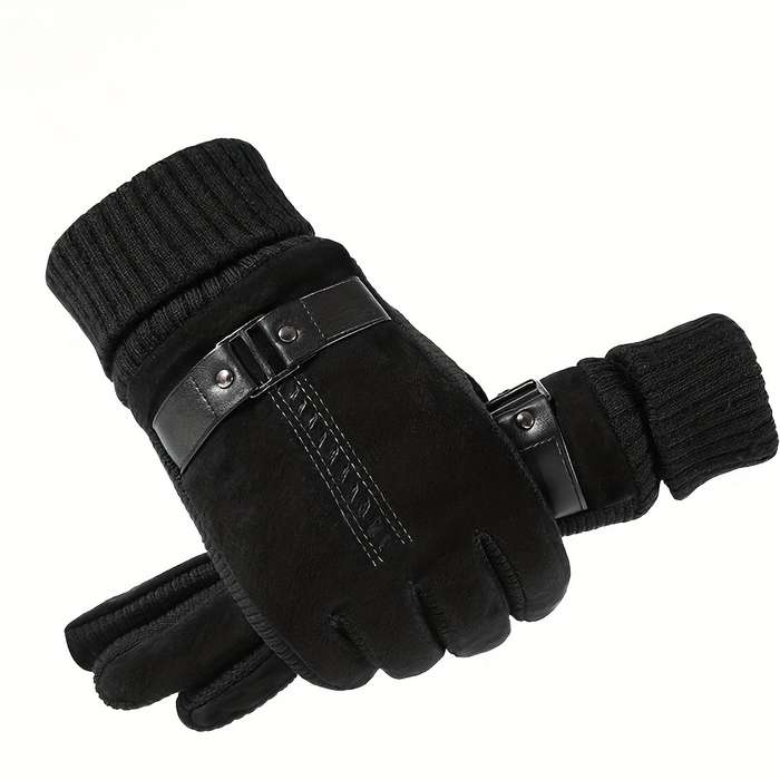 1 Pair Khaki Warm Gloves