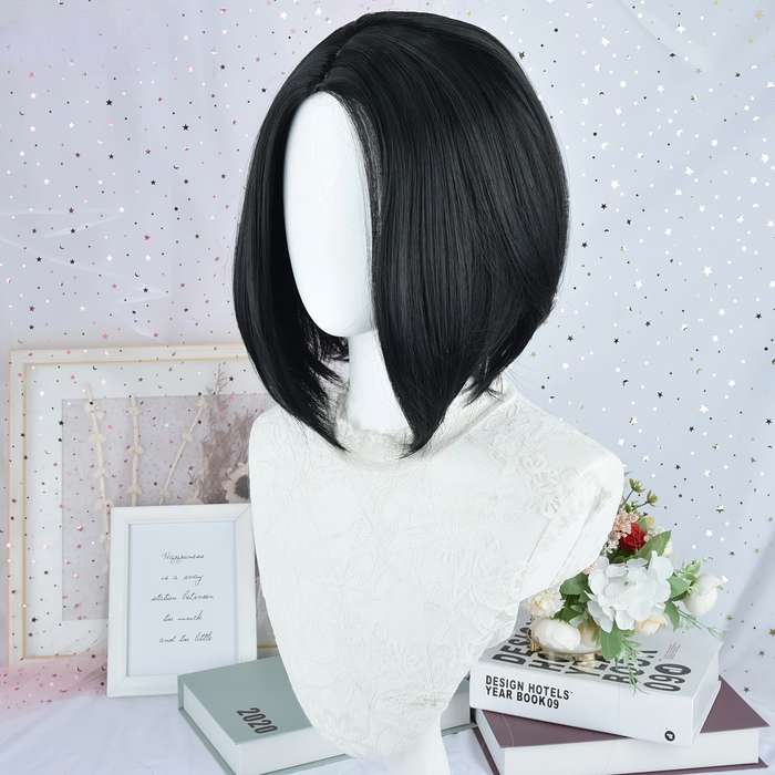1Pc Black 30.48cm Fashion Design Wig