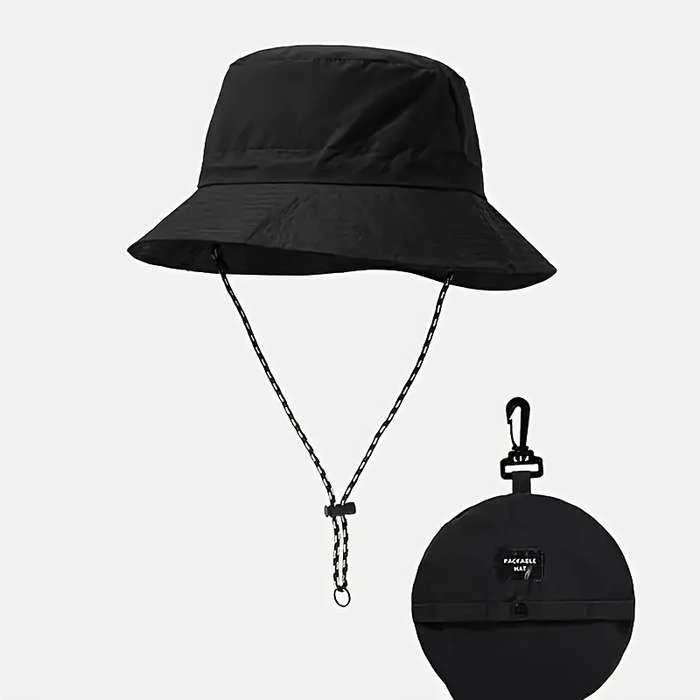 1pc Quick-Dry Foldable Sunscreen Hat Unisex Adjustable Rope Closure Ideal for Fishing Hiking