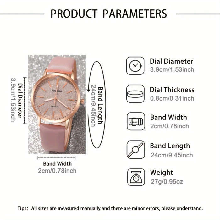 4pcs set New Ladies Elegant Fashion Quartz Watch Flower Bracelet Jewelry Suitable for Daily Street