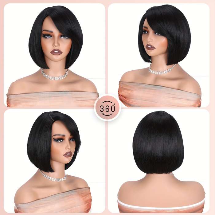 1Pc Black 25.4cm Fashion Design Wig