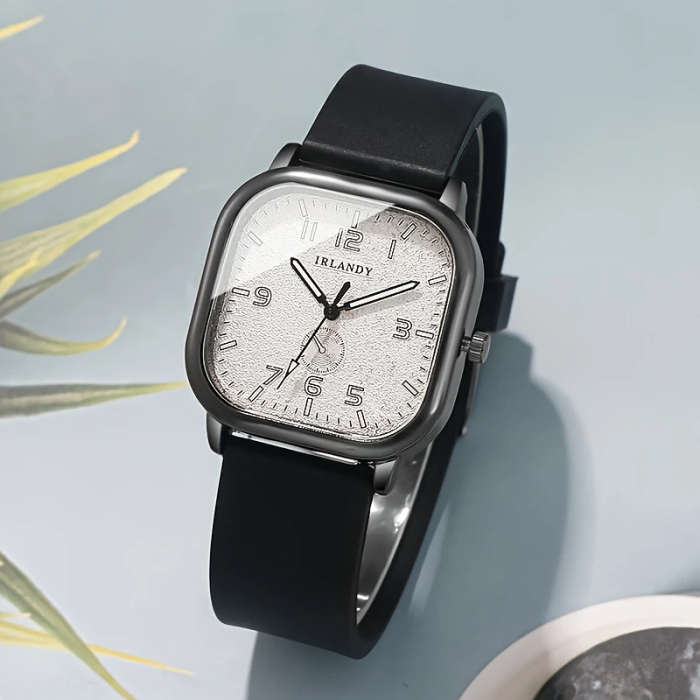 1pc Stylish Men's Square Dial Quartz Watch Perfect Gift for Boyfriend Family on Birthdays Holidays