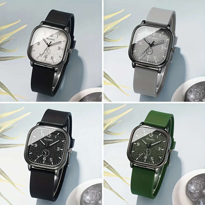 1pc Stylish Men's Square Dial Quartz Watch Perfect Gift for Boyfriend Family on Birthdays Holidays