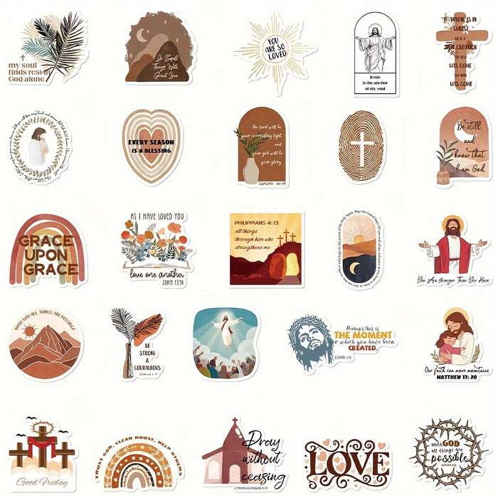 50pc 1set  Jesus Christian Themed Stickers