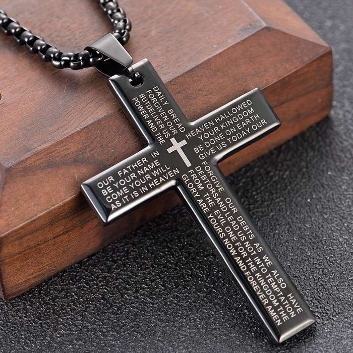1 Piece Black Jesus Theme Pendant