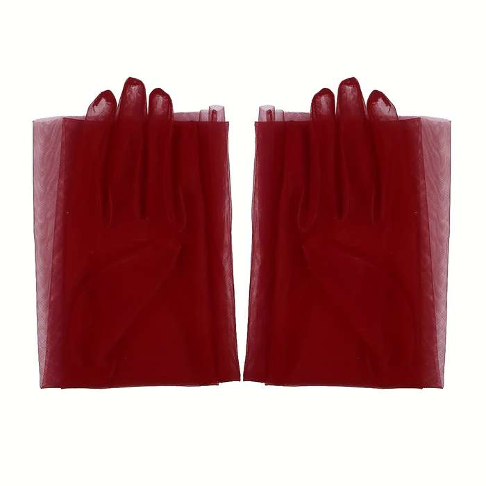 1 Pair Light Gold Evening Party Gloves