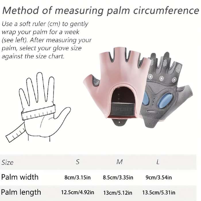 1 Pair Pink M Outdoor Sports Gloves