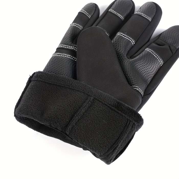 1 Pair Grey Size M Warm Gloves