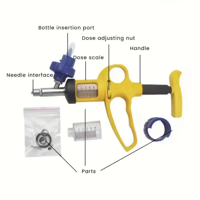 Yellow Metal Continuous Syringe with Bottle Adapter 5ml