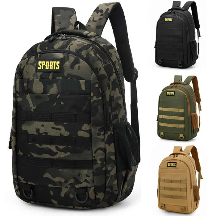 1pc Mens Casual Nylon Backpack with Laptop Compartment Lightweight Adjustable Straps Zipper Closure