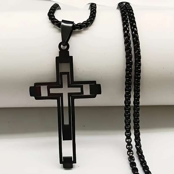 1 Piece Black Jesus Theme Pendant
