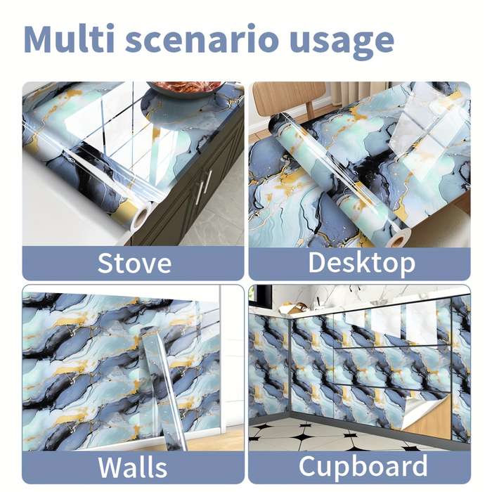1PC Wall StickersDream Blue Marble40X300cm 15.7X118.1inch
