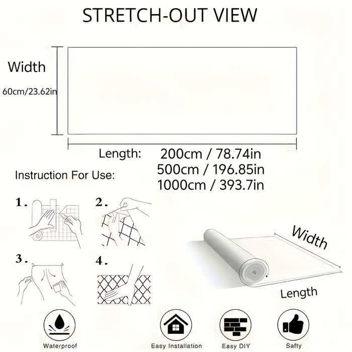 1PC Wall StickersPlatinum StOne 78.74x23.62in  200x60cm