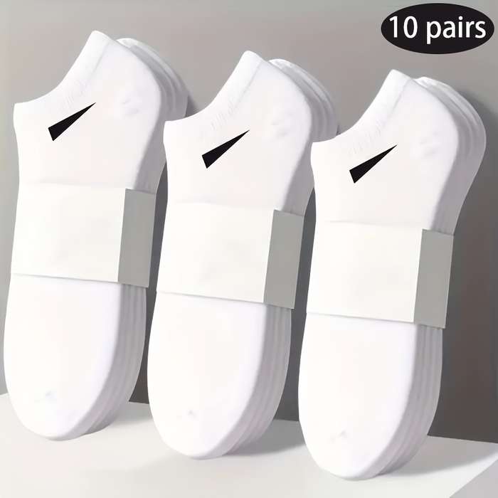 10 Pairs Of Black One Size High Elastic Socks