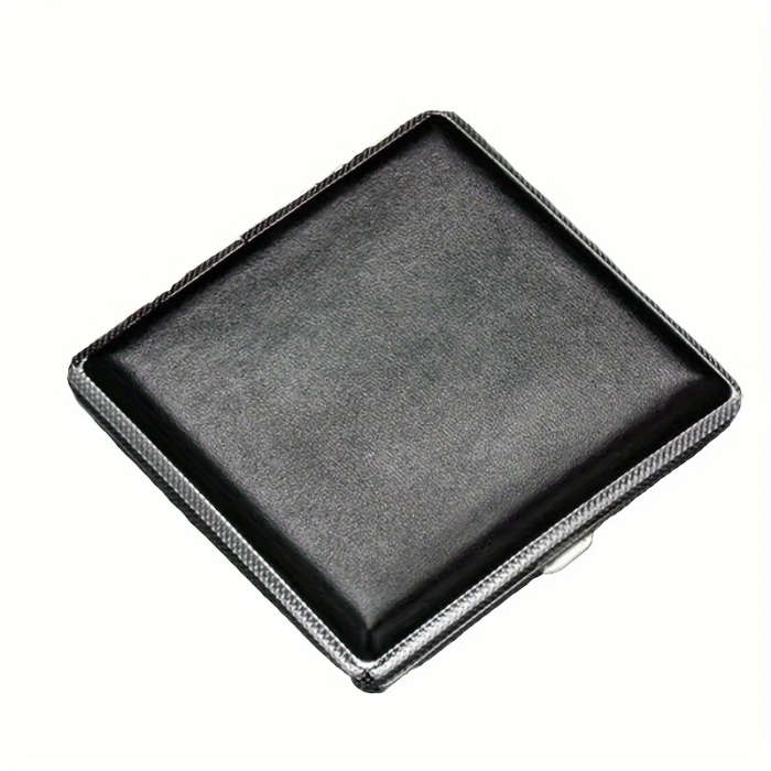 1pc Premium Faux Leather Alloy Cigarette Case Durable Metal Holder for Cigarettes and Cigars Ideal G