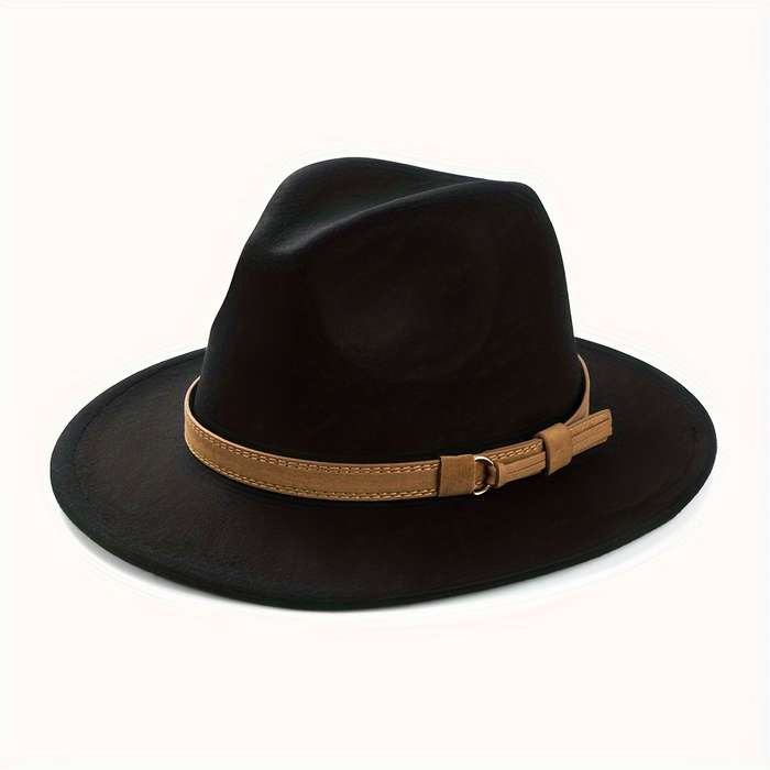 1pc Fashion Retro Top Hat Simple Wide Brim Jazz Hat