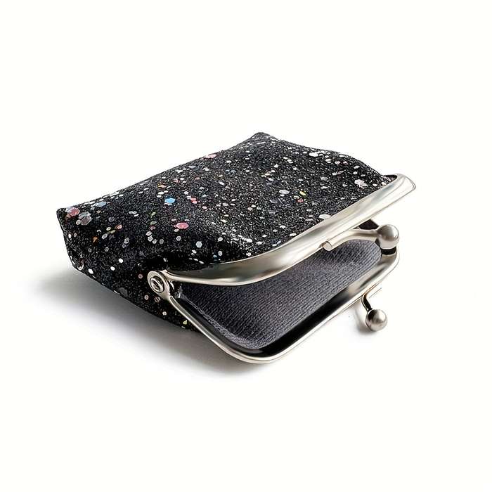 1pc Festive Glitter Mini Pouches 4 Colorful Sparkly Coin Purses with Zipper Closure Perfect for