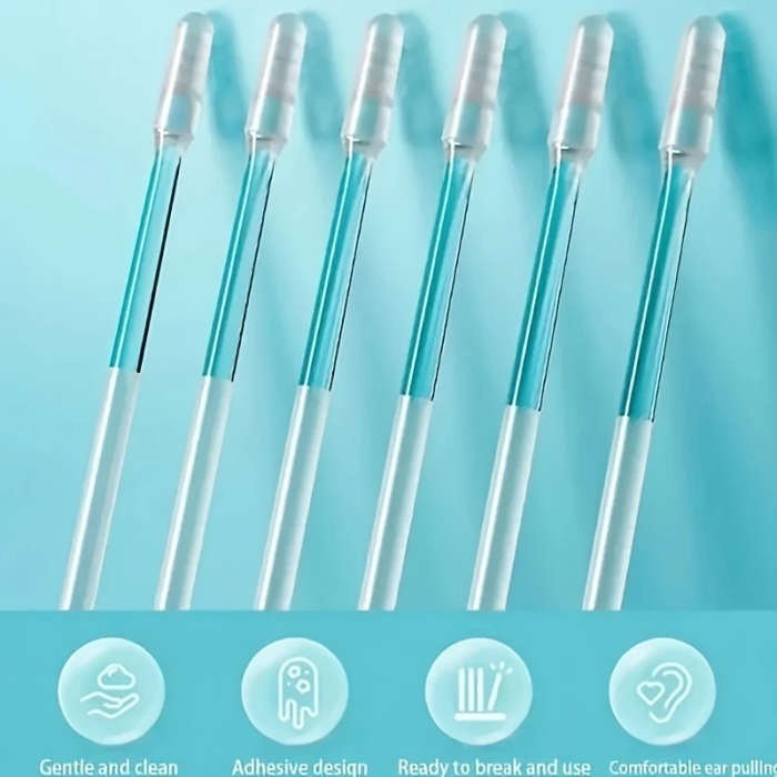 24pcs/box small/large disposable sticky ear swab, sticky ear cleaner, soft silicone earwax removal t