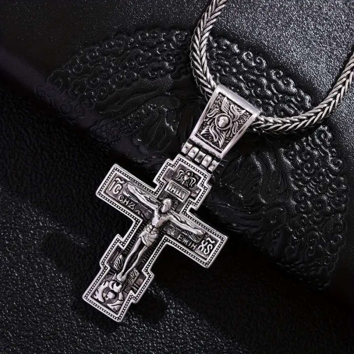 1 x Vintage Jesus Cross Pendant Necklace