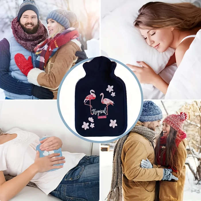 1pc Mini Cartoon Faux Plush Portable Hot Water Bottle PVC Material No Battery Required Ideal