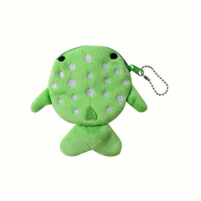 1pc Mini Whale Charm Coin Pouches Adorable Whale Designs Soft Polyester Hand Washable Zipper C