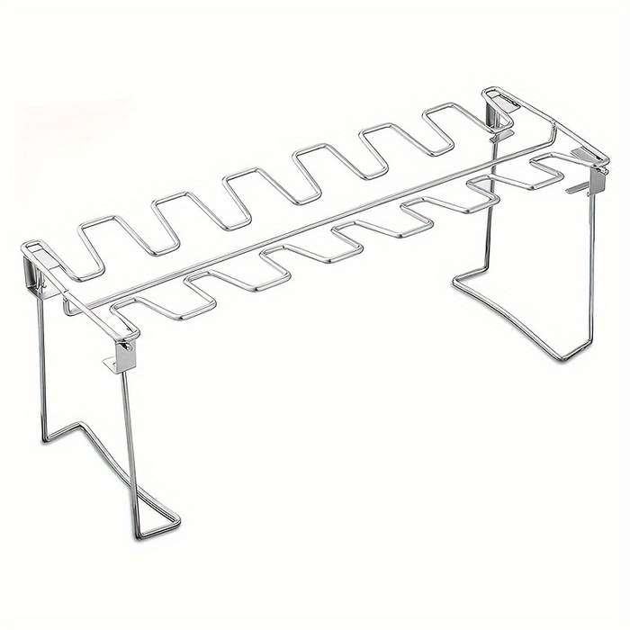 Stainless Steel Chicken Leg Wing Rack Foldable Vertical Roaster Stand for BBQ Smoker Oven