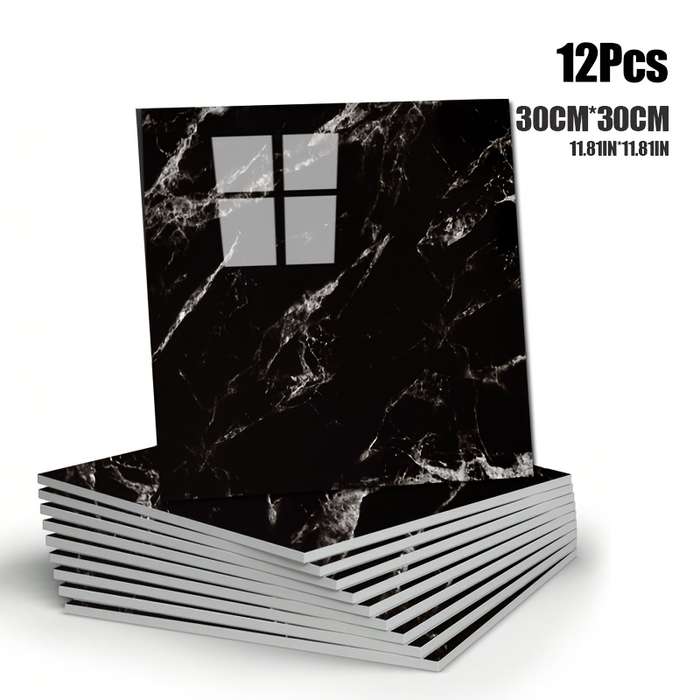 24pcs Wall StickersMarble Medium Gray