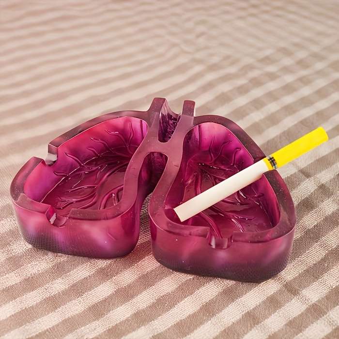 1pc Artistic Resin Ashtray with Lung Design Creative Home Office Decor Gift Unique Smoking