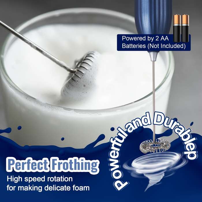 1pc Lalayuan Electric Milk Frother Mini Milk Foamer Battery OperatedNot Included Stainless Steel