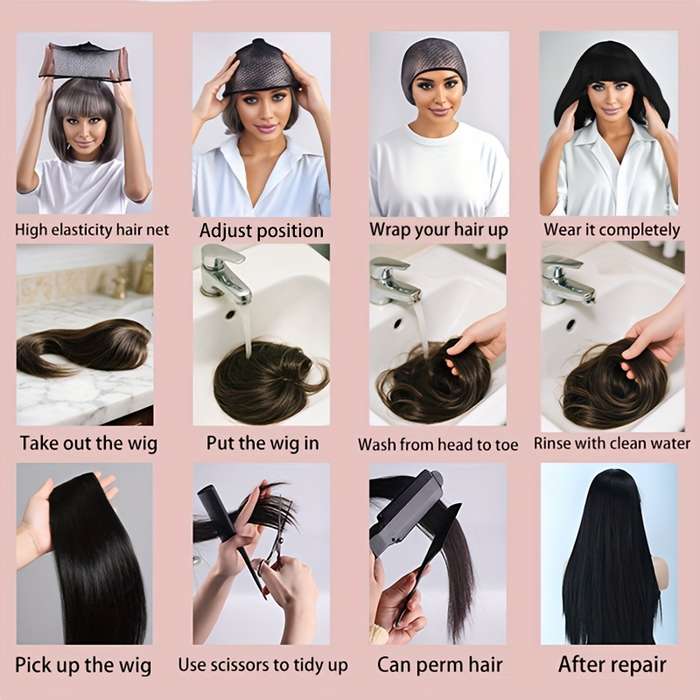 1Pc Black Brown Golden Mix Fashion Design Wig