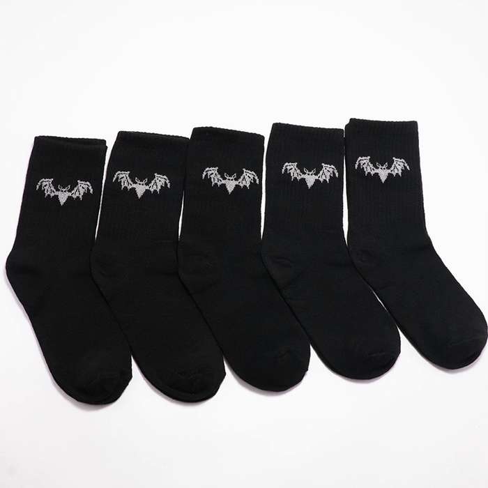 5 Pairs Black One Size High Elastic Socks