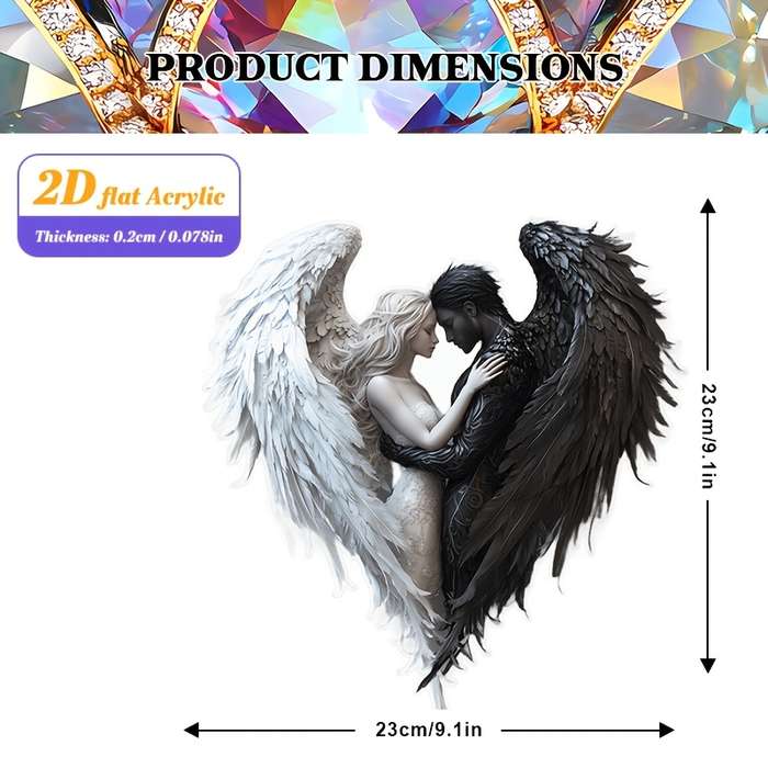 1pc 2D Flat   Classic Style  Romantic Angel Acrylic Decoration Sign Versatile Gift for Home