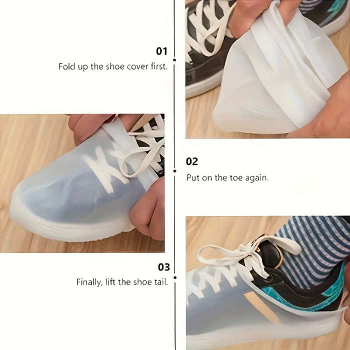 1 Pair Durable Silicone Shoe Covers Waterproof Reusable Non Slip Rain