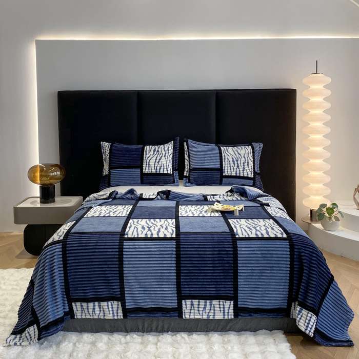 1ps Blanket Color Dark Gray Checkerboard size 100x150cm