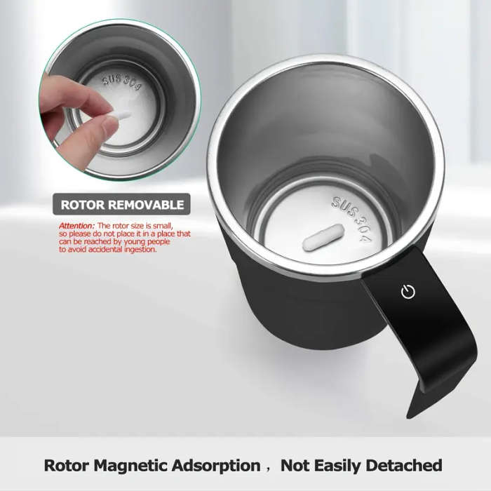 1pc Electric Coffee Stirring Cup USB Rechargeable Digital Display Magnetic Mixer ABS Material Lithiu
