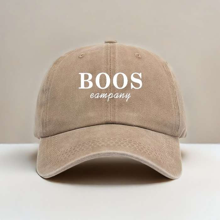 1pc Unisex Washable Baseball Cap with Adjustable Strap BOOS Company Printed Blue Denim Design