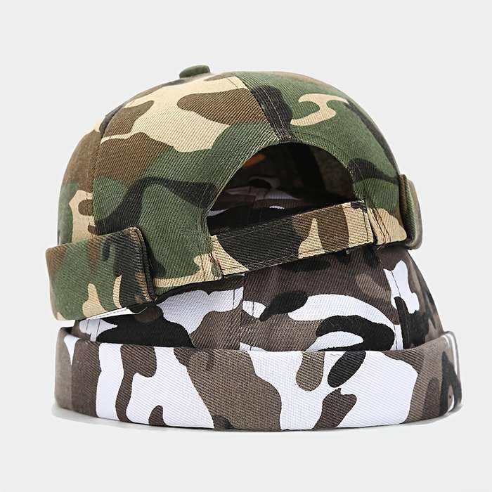1pc Unisex Camouflage Beanie Hat 100% Polyester Adjustable Fit Lightweight All-Season Camo Pat