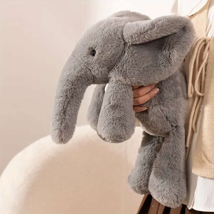 Super Soft Plush Elephant Toy Gray