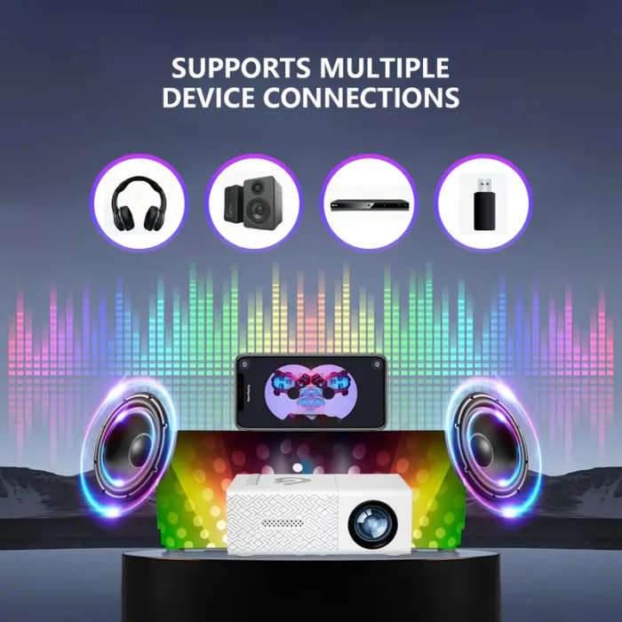 Portable Mini Projector with LED Light