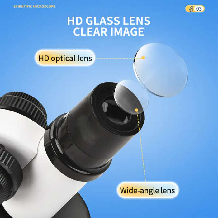 Microscope with 300-1200X Magnification, HD Optical System & Adjustable Color Filters, Smartphone Co