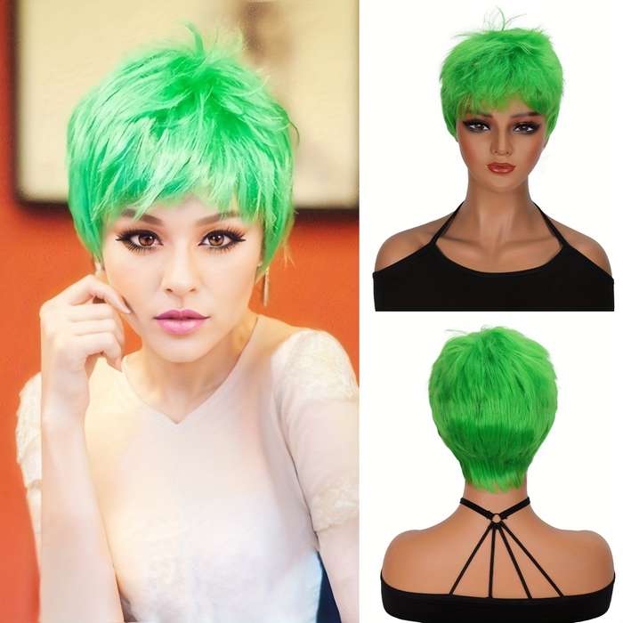 1Pc Grass Green 20.32cm Fashion Design Wig