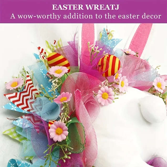 Festive Easter Bunny 1-Piece Wreath