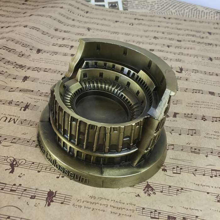 2D Flat 1pc metal Roman Colosseum model ashtray handicrafts home and office ornaments holida