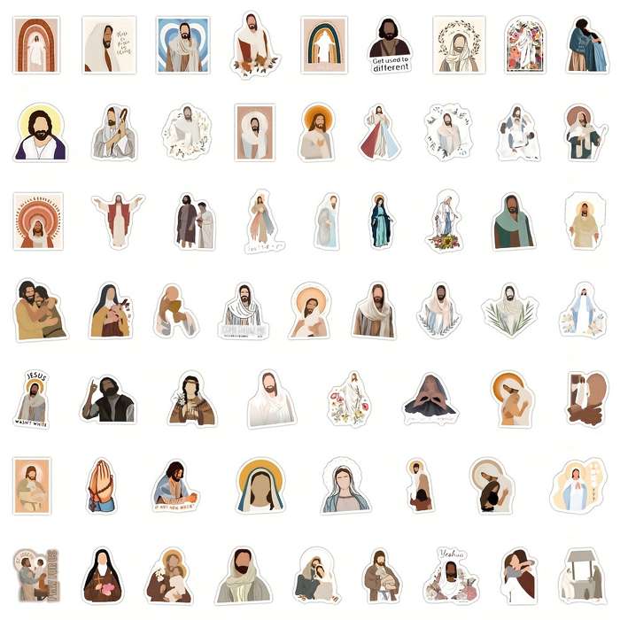 60pcs Jesus Christian Stickers Jesus Christian Themed Stickers