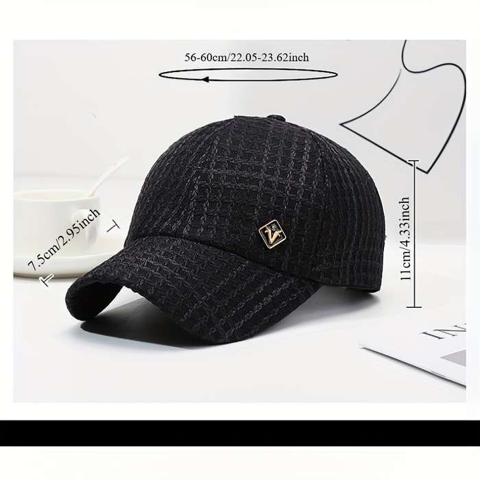 1pc Outdoor Adventures) Women's Vintage Plaid Baseball Cap Stylish Cotton Blend Sun Protection